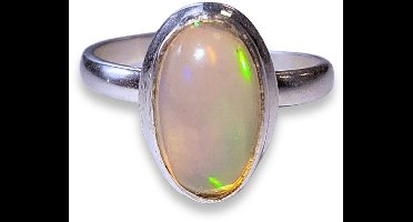 Opaal ring zilver ovaal (verstelbaar)