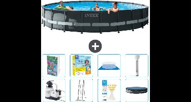 Intex Rond Ultra XTR Frame Zwembad - 610 x 122 cm - Inclusief Pomp - Ladder - Grondzeil - Afdekzeil - Onderhoudspakket - Thermometer - 9-delig