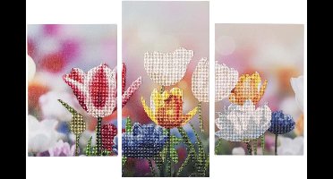 Creative Craft Group diamond painting drieluik bloemen set schilderen.
