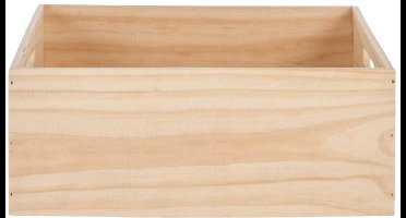 Home&styling opbergbox Praag - 1x - 46 x 31 x 14 cm - hout - natuurlijke look - opbergkist