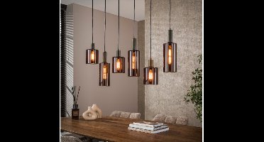 Hanglamp Sepiora 6-lichts Sienna Bruin – Luxe Hotel Chique Verlichting - 118x14x150 cm