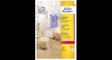 Avery-Zweckform L7782-25 Folie-etiketten 63.5 x 38.1 mm Polyester folie Transparant 525 stuk(s) Permanent hechtend Lase