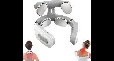 Nekmassageapparaat - Nekmassage met 4 koppen, 6 vibratiestanden en 15 intensiteitsniveaus, bevordert spierontspanning, ideaal als cadeau voor vrouwen en mannen.
