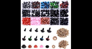 Plastic Knopenogen - Haak Dieren Veiligheidsogen - 5-12 mm - Chromatische Popogen met Wasmachines - voor Amigurumi DIY Pop - Knuffeldier - Teddybeer - Handwerken - 752 Stukken