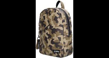Zebra Max Rugzak - Schooltas - A4-formaat - Praktische Indeling - Flessenhouder - Kinderrugzak/rugtas - Camouflage