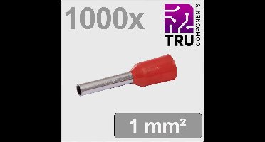 TRU COMPONENTS TC-13377200 Adereindhulzen 1 mm² Deels geïsoleerd Rood 1000 stuk(s)