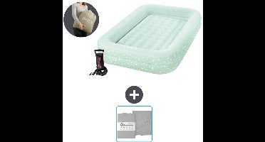 Intex Kidz luchtbed - 1-Persoons - 107 x 168 x 25 cm - Mintgroen - Inclusief pomp en Hoeslaken