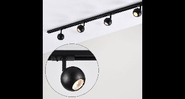 Design railsysteem van 1,5 meter 1-fase met Dex spots - plafond rail