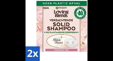 Garnier - Loving Blends Milde Haver - Solid Shampoo Bar - Kwetsbaar Haar - 60 g - Voordeelverpakking - 2 stuks