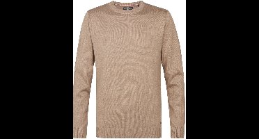 Petrol Industries Heren Fijngebreide Trui - Regular Fit - Ronde Hals - Truien Heren - Pullover - Oranje - Maat S