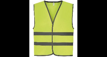 Fluohesje kind met reflecterende strepen S Geel