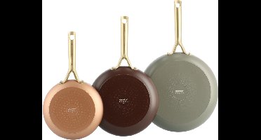 Greenpan Shades Terra koekenpannenset 3 delig - copper, chocolate, quartz
