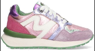 MEXX Kids XX825251-577 Meisjes Lage Sneakers - Paars/Roze/Groen - Leer - Veters