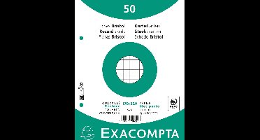 Exacompta 24x Pak 50 steekkaarten in folie - bristol geruit 5x5 geperforeerd - 170x220mm - Wit - 10620E