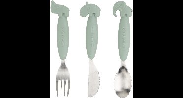 Done by Deer Easy-Grip Bestekset Deer Friends - Green