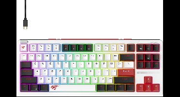 Havit KB902L toetsenbord Gamen USB QWERTY Zwart, Rood, Wit