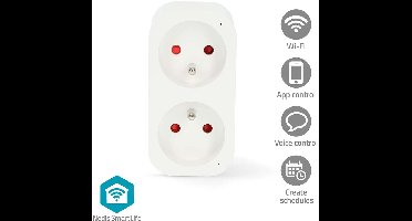 Nedis SmartLife Slimme Stekker – Wi-Fi Energiemeter – Tijdschakelaar – 3680W – Wit – 1 Stuk