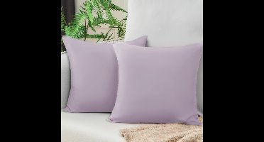 Boraboi® Set van 2 Luxe Microvezel Kussenslopen 40 x 40 cm in Zacht Paars, Hypoallergeen en Ademend