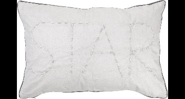 Dutch Decor BORGHA - Sierkussen met tekst Star / Ster - Lichtgrijs 40x60 cm - Inclusief binnenkussen