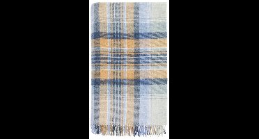 Plaid Kintyre Blauw - Shetland Lamswol - 140x185 - Bronte by Moon Scotland