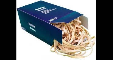 500 gram - elastiekjes - Ø80mm (125x4) - breedte 4mm - doos - naturel - ca 315 stuks