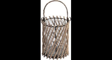 Gusta - Lantaarn - Grijs - Rotan - ø16x16cm