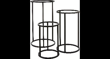 Mica Decorations Cachet Plantenstandaard - Set van 3 - Zwart