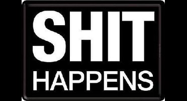 SHIT Happens Metalen Postcard 10 x 14 cm.