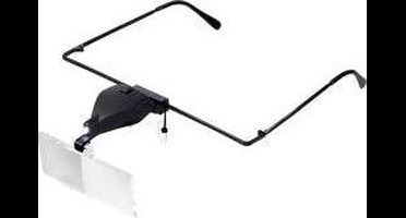 TOOLCRAFT TO-5137812 Loepbril Met LED-verlichting Vergrotingsfactor: 1.5 x, 2.5 x, 3.5 x Lensgrootte: (l x b) 74 mm x 3