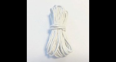 Waxed Cotton Cord, round, 2mm, White, 5m