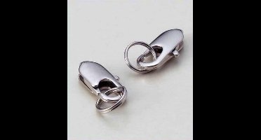 Karabiner met dubbel splitring 8 millimeter platinum 3 Stuks