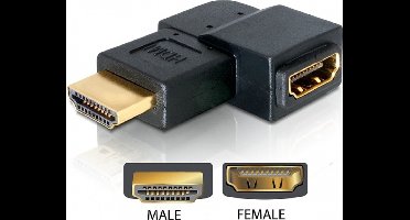 Delock - Adapter HDMI Stecker - HDMI Buchse 90° links