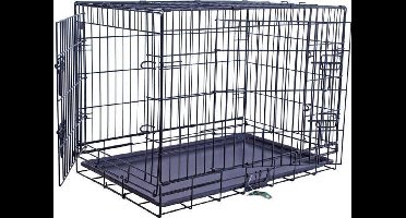 Benche draadkooi 2-drs zwart 121x76x89