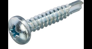 Zelfborende Plaatschroeven - Phillips 2 Cilinderkop - 3,5 x 16mm - Voldraad - Verzinkt (200 stuks)