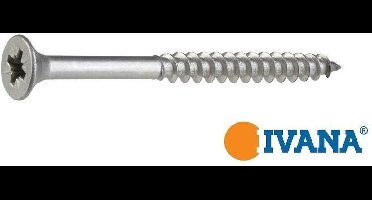 Ivana Spaanplaatschroef - Schroeven - RVS - Platkop - PZ-2 5.0x60/36 - 200 Stuks