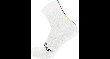 Santini Fietssokken zomer Wit Unisex - Official Uci Rainbow Socks White - M