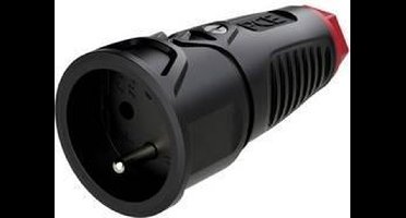 PCE 2410-sr Koppeling met randaarde Rubber, Kunststof 230 V Zwart IP20