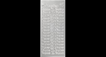 Stickers, bryllup, vel 10x23 cm, zilver, 1 vel
