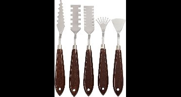 Paletmessen set met patroon, L: 17-21 cm, B: 2-3 cm, 5 stuk/ 1 doos