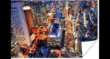 Poster Nacht in de stad Osaka in Japan - 30x20 cm