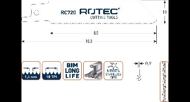 Reciprozaagblad RC720 / S522EF  set 5 stuks