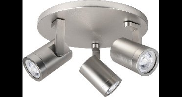 Opbouwspot Aston | Nickel Metaal | Rond | GU10 | 3-voudig | ⌀ 25cm