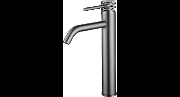 Wiesbaden Ribbd XL hoge wastafelmengkraan Gunmetal