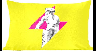 Sierkussens - Kussentjes Woonkamer - 50x30 cm - Beeld - Man - Bliksemschicht - Geel