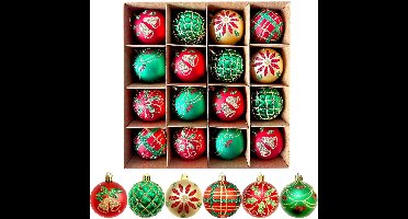 Boraboi® Onbreekbare kerstballenset van 16 stuks voor kleurrijke boomdecoratie