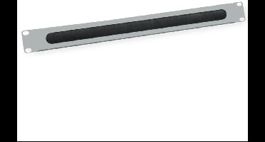 19 inch doorvoerpaneel met borstel | 1U | grijs