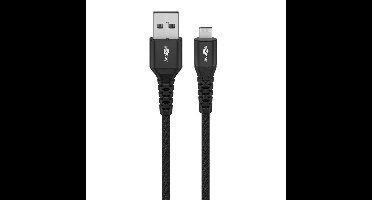Goobay Lightning - USB-A Supersoft Textile kabel | USB2.0 | PD 60W | zwart | 1 meter
