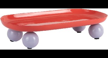 Present Time - Dienblad Double Funky Oval Large - bright red w. soft purple