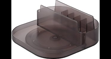 Yamazaki Tower Opbergbakje draaibaar met compartimenten smal - Zwart