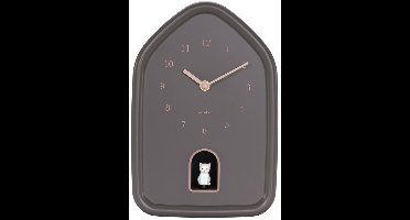 Karlsson Wandklok Modern Kitty - Bruin - 29.1x20x29.1cm - Wandklok Modern